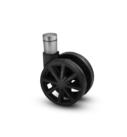 Nylon wheels and metal base