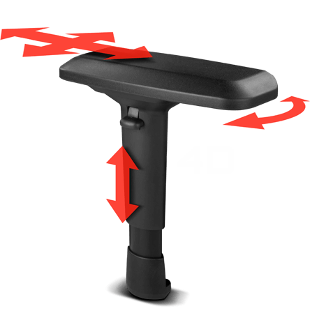 Adjustable 4D armrest